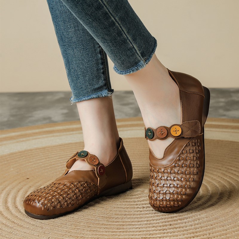 Women'S Shoes Hands Free - Chaussures Mary Jane en cuir véritable