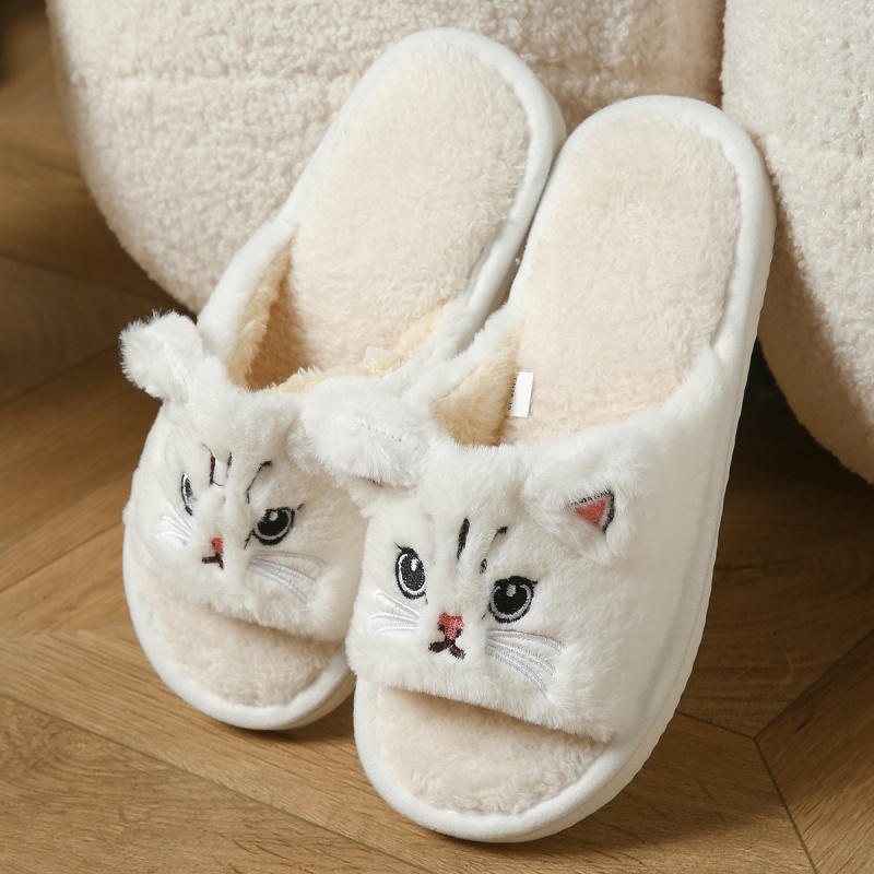 Women Shoes Winter - Mignonnes tongs en peluche en forme