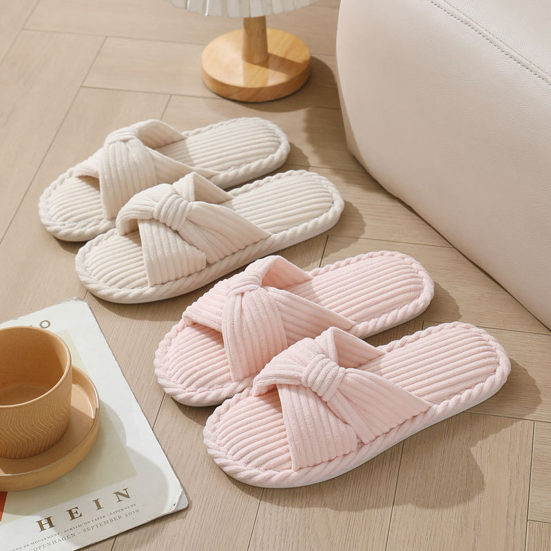 Women Shoes Winter - Pantoufles de maison en velours côtelé