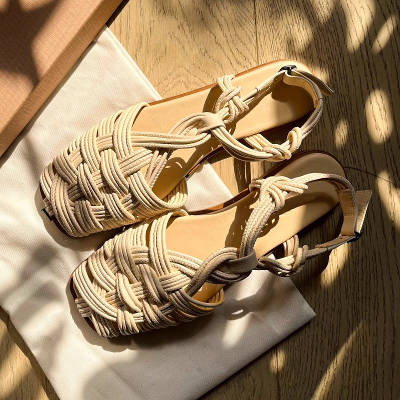 Women'S Shoes Hands Free - Sandales romaines vintage tissées à la