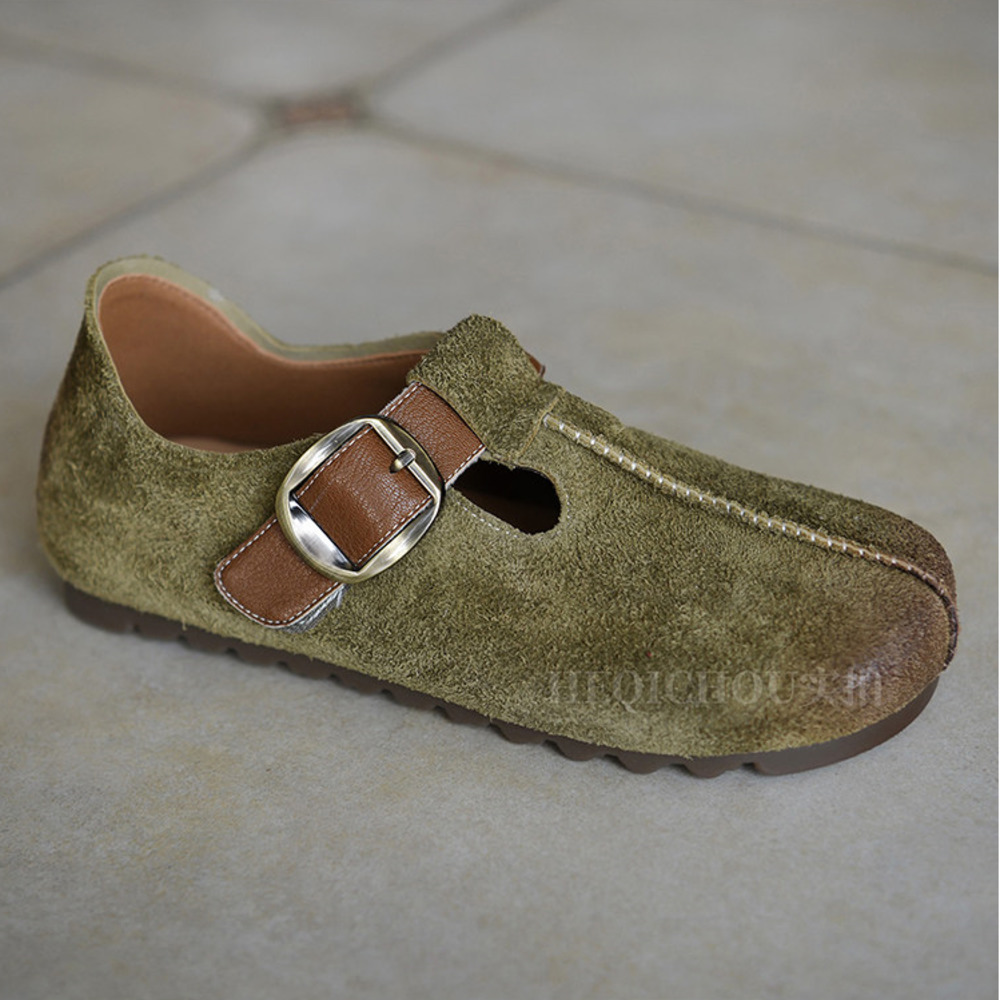Mules en daim véritable vert k - Women'S Shoes Hands Free avis et prix