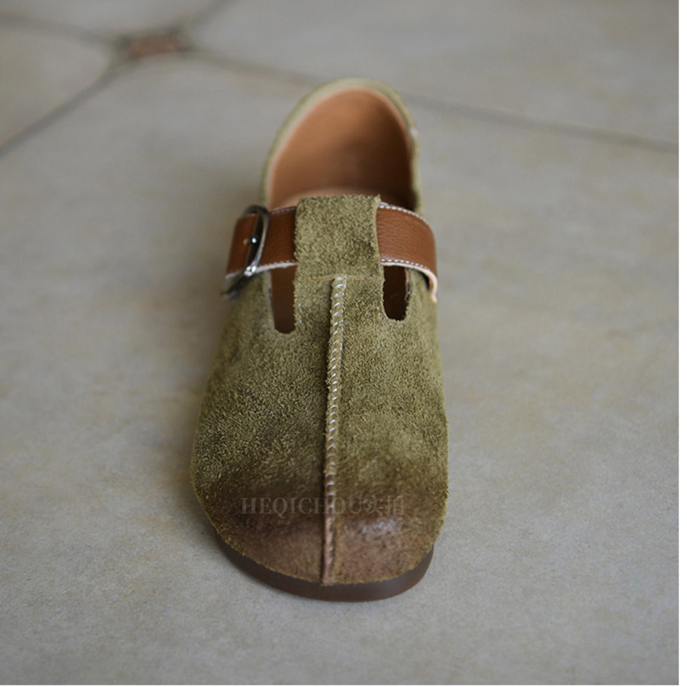 Mules en daim véritable vert k - Women'S Shoes Hands Free avis et prix
