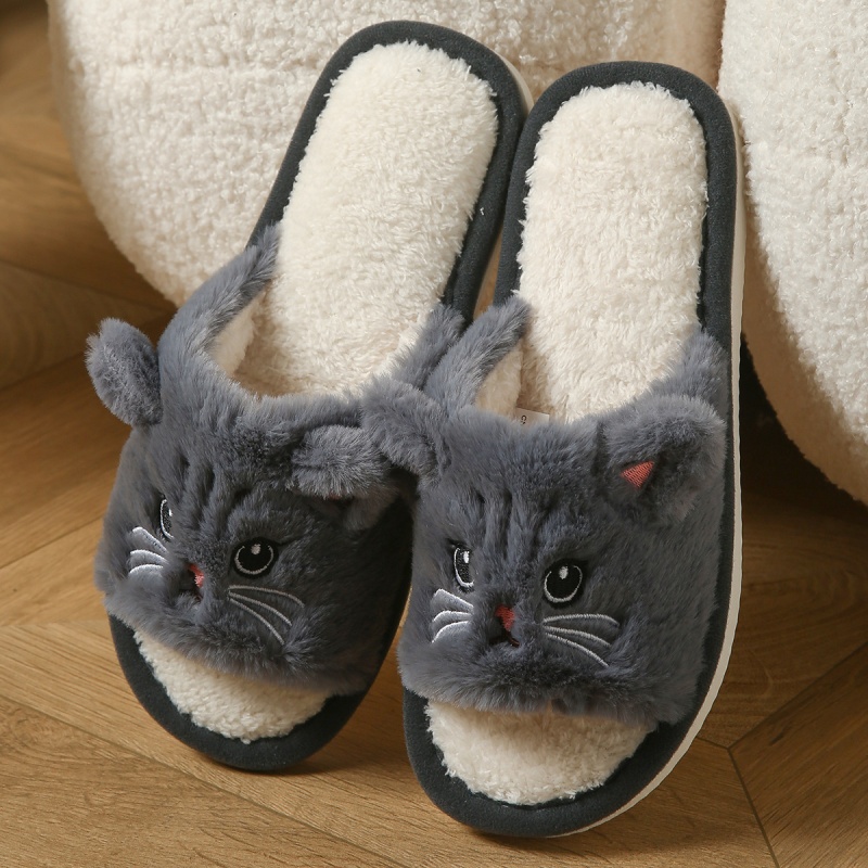 Mignonnes tongs en peluche en  - Women Shoes Winter avis et prix