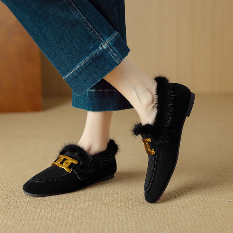 Escarpins en cuir suédé de mou - Women Shoes Winter avis et prix