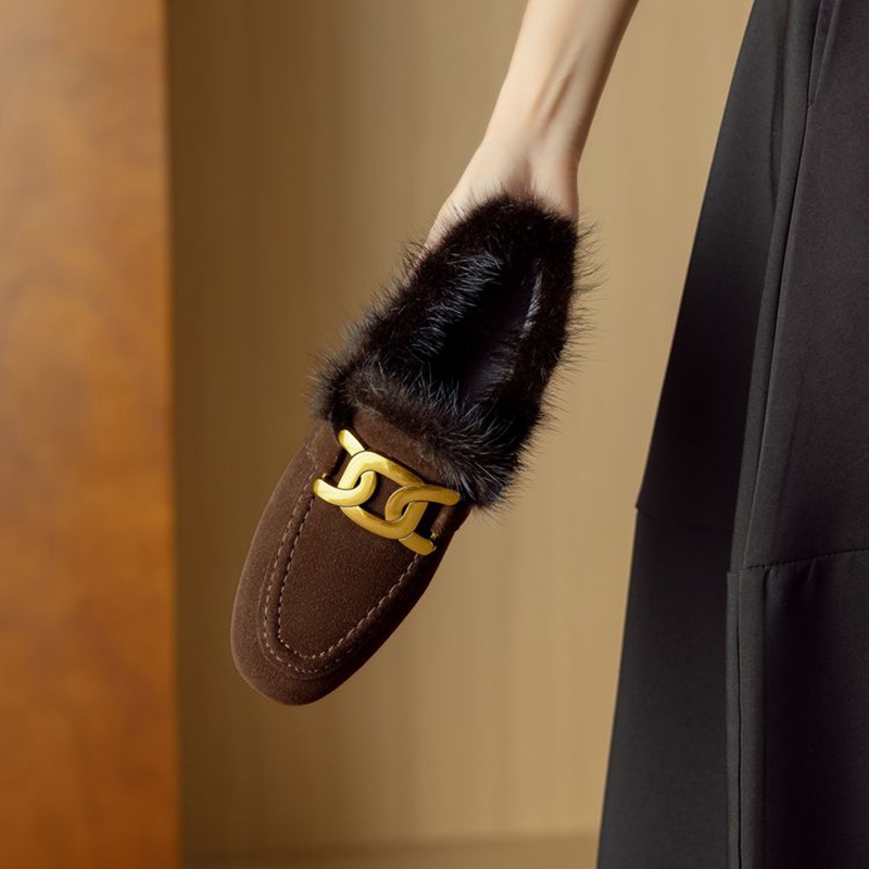 Escarpins en cuir suédé de mou - Women Shoes Winter avis et prix