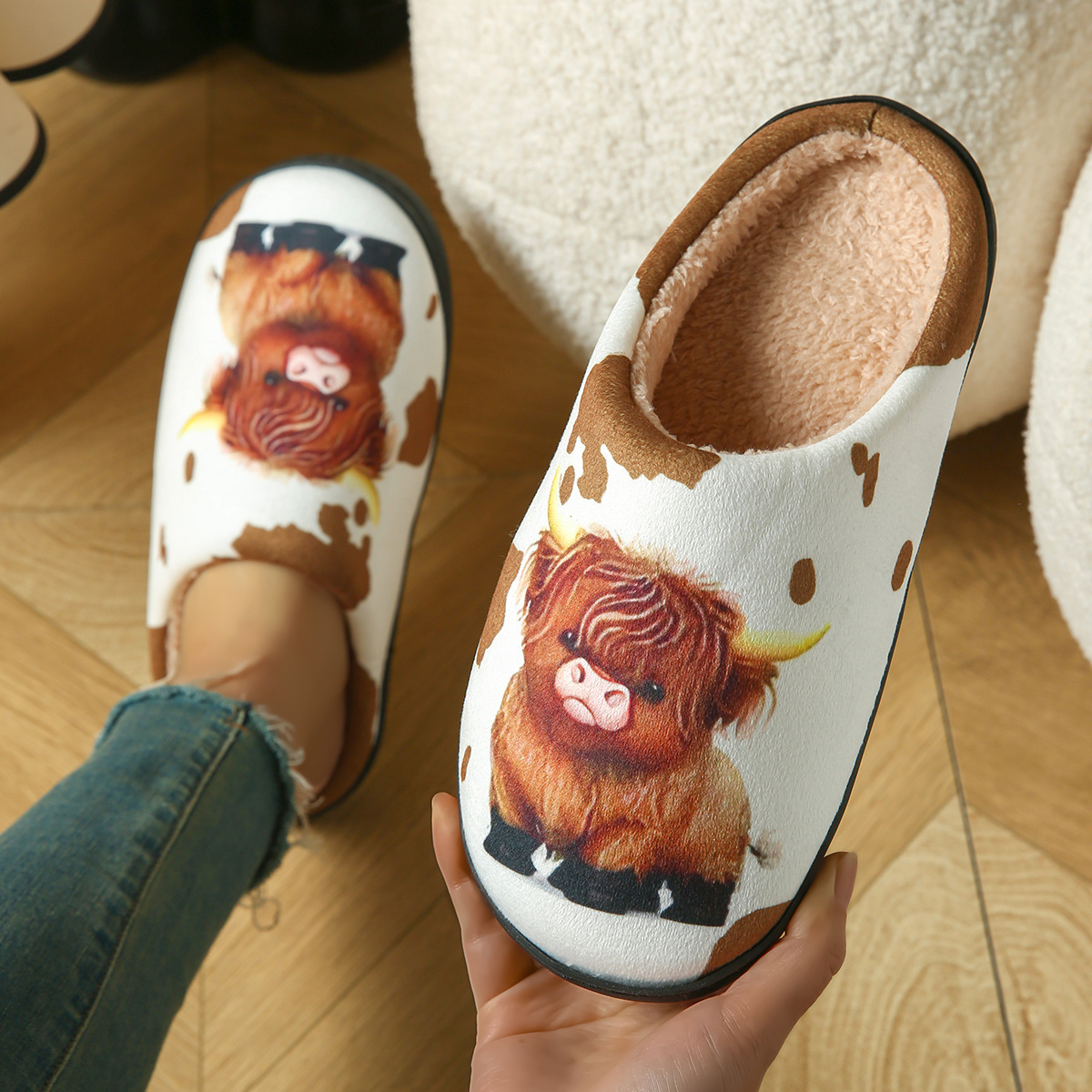 Pantoufles en peluche mignonne - Women Shoes Winter avis et prix